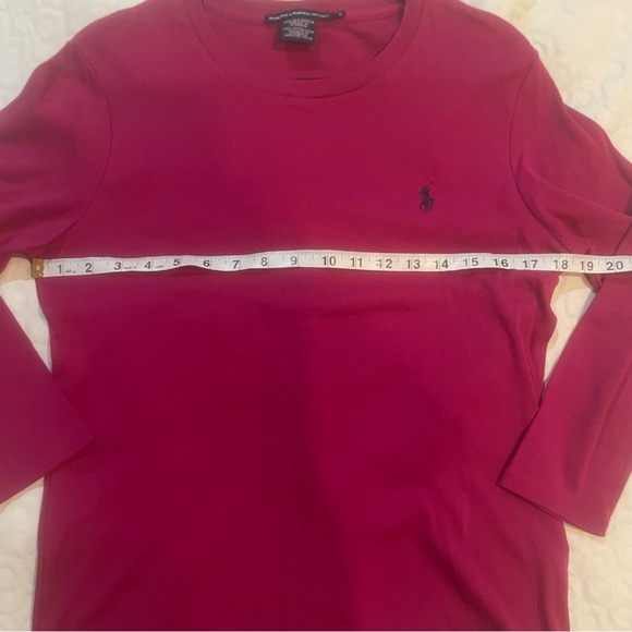 Ralph Lauren Sport Women’s Large Pink Blue Pony 100% Cotton 3/4 Sleeve Light - Picture 6 of 7
